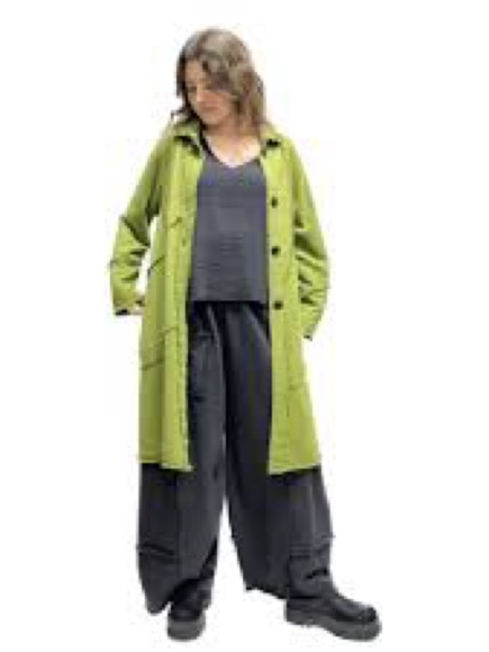 Bodil Women’s Green Long Coat - Lightweight Single-Breasted Quilted